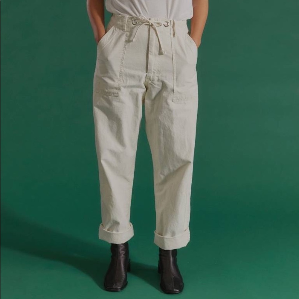 IJJI CO Canvas Work Pants Natural XS unisex